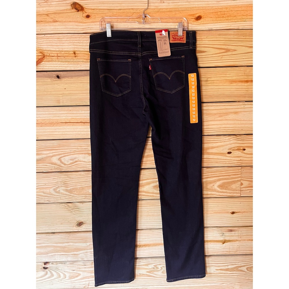 Levis 314 Shaping Straight Jeans Womens 12 31 Dark Wash Indigo Stellar Stretch - Picture 2 of 5